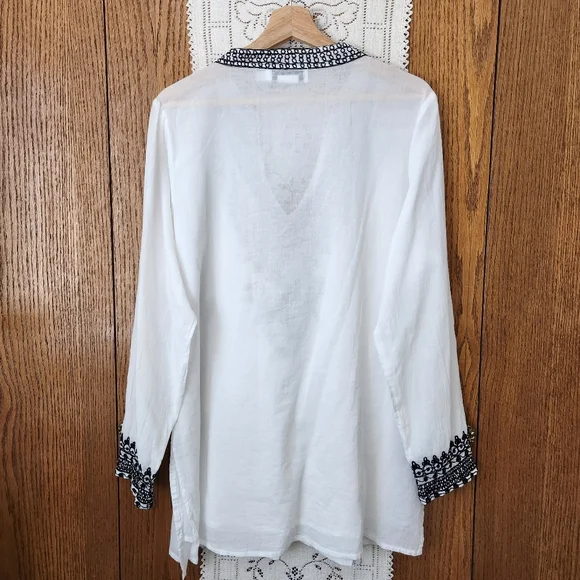 Ingear Resort White and Black Embroidered Top - Picture 8 of 13